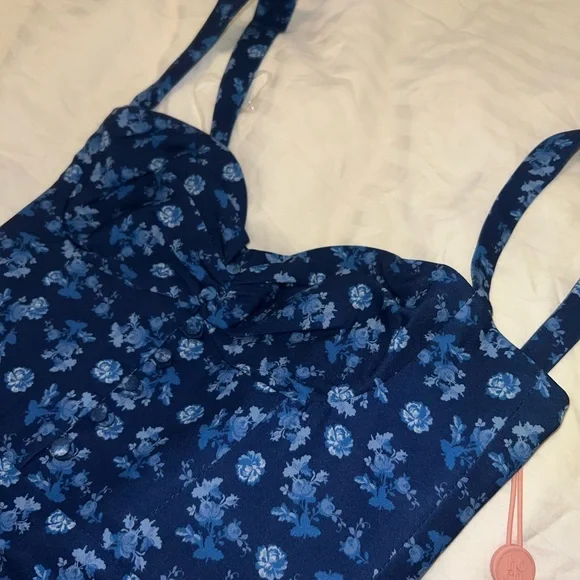 House of CB Savia Floral Corset Bodysuit | Size X-Small Sapphire Floral Print 🦋 - Picture 5 of 8